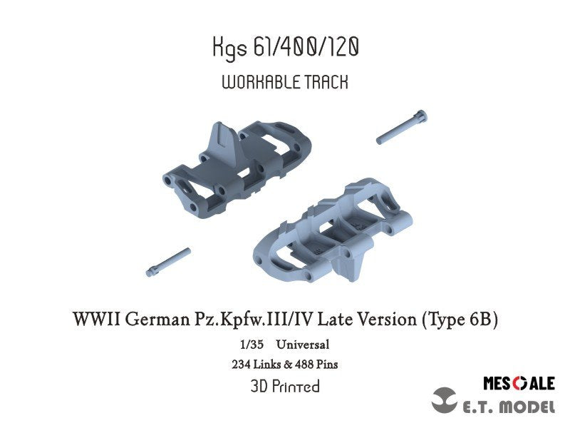 Maquette ET P35-011 du char allemand Pz.Kpfw.III/IV version tardive (Type 6B) de la Seconde Guerre mondiale, chenilles fonctionnelles (impression 3D), échelle 1/35