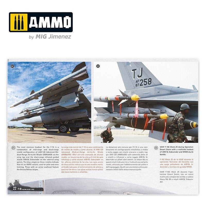 Munitions du Mig Jimenez 6029 F-16 Fighting Falcon / VIPER. Guide des modélisateurs visuels multilingue (anglais, spa, ita) – immagine 2