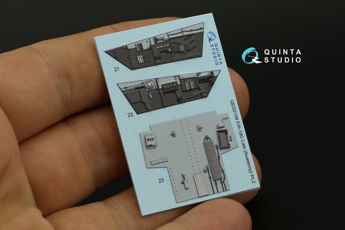 Intérieur imprimé en 3D et coloré sur papier décalcomanie Quinta Studio QD32109 F/A-18C Late (Academy) à l&amp;#39;échelle 1/32 – image 6