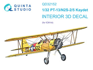 Intérieur imprimé en 3D et coloré sur papier décalcomanie (ICM) Quinta Studio QD32152 PT-13/N2S-2/5 Kaydet 1/32