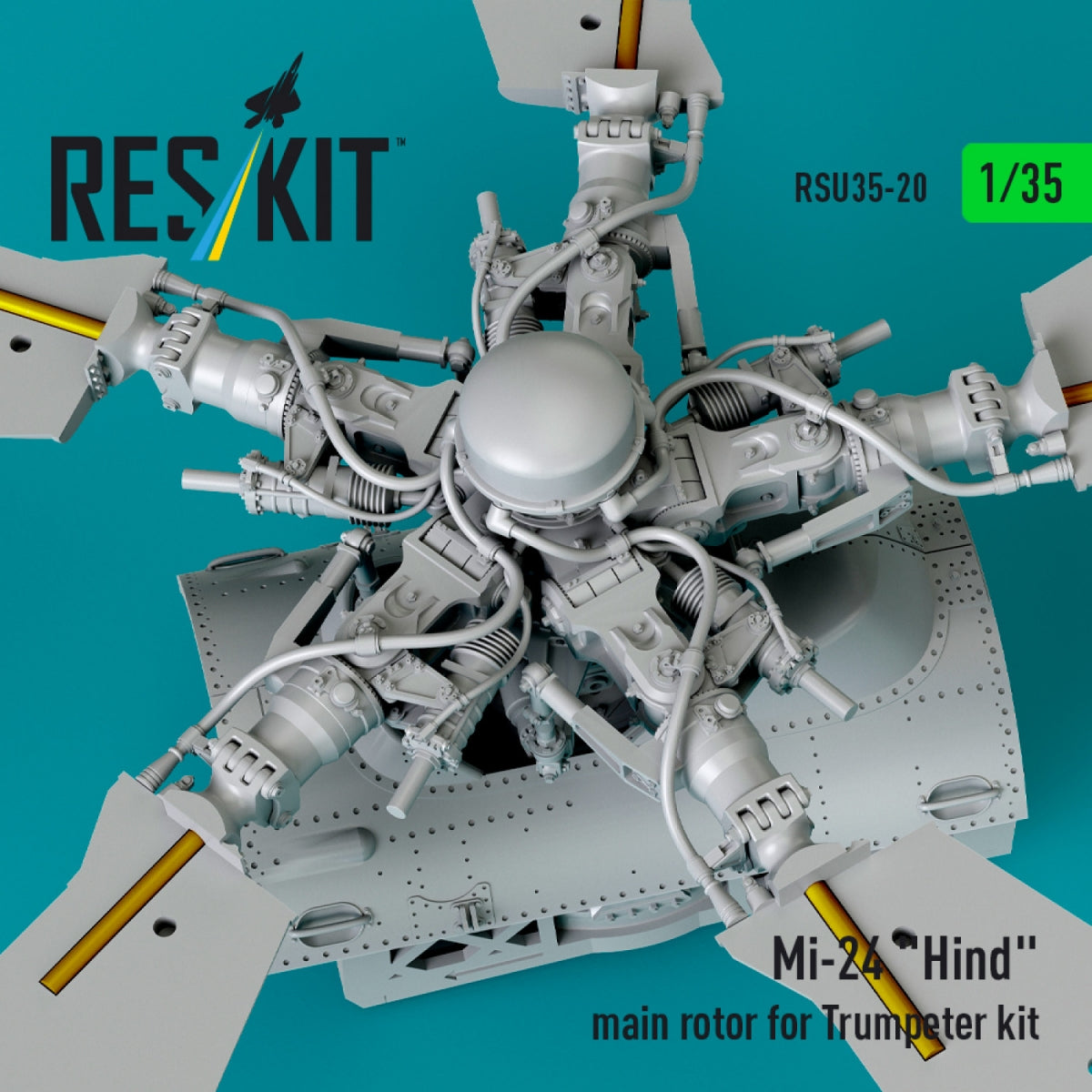RESKIT RSU35-0020 Rotor principal Mi-24 « Hind » pour maquette Trumpeter (impression 3D) 1/35 – Bild 4