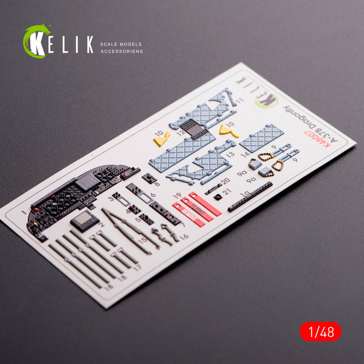 KELIK K48007 A-37B DRAGONFLY DÉCALCOMANIES 3D INTÉRIEURES POUR MAQUETTE TRUMPETER 1/48 – image 2