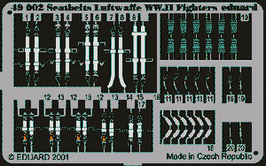 Ceintures de sécurité Eduard 49002 pour avions de chasse de la Luftwaffe (Seconde Guerre mondiale) à l&amp;#39;échelle 1/48
