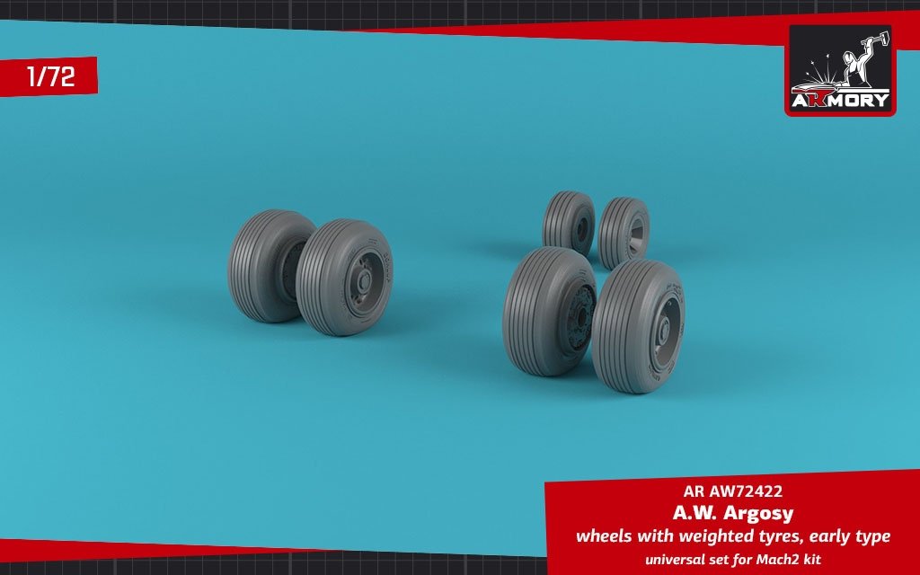 Armory Models AW72422 Roues AW Argosy avec pneus lestés, version initiale 1/72