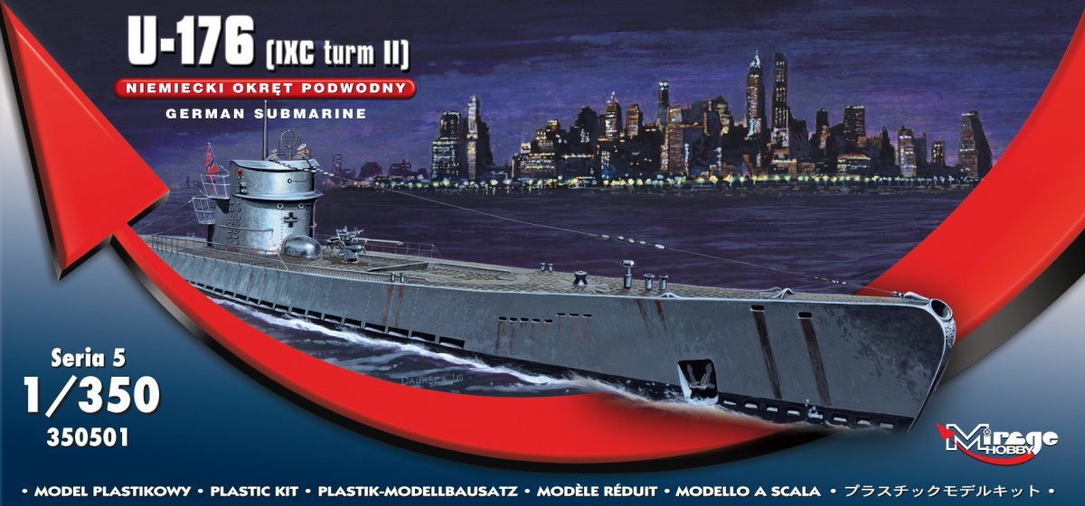 Mirage Hobby 350501 U-176 U-boot type IXC Sous-marin allemand Turm II 1/350