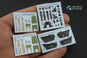 Intérieur imprimé en 3D et coloré sur papier décalcomanie Quinta Studio QD48116 Mirage 2000D (pour kit Kinetic) 1/48 – image 3