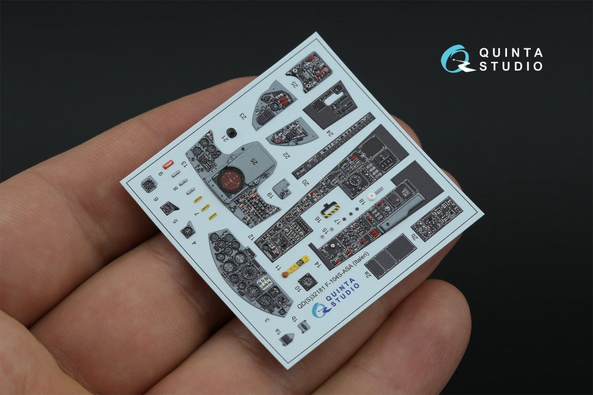 Intérieur coloré imprimé en 3D sur papier décalcomanie (Italeri) pour F-104S-ASA (Quinta Studio QDS-32181) (petite version) 1/32 – image 5
