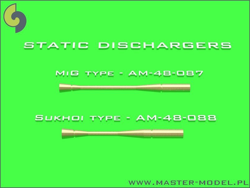 Déchargeurs statiques Master AM-48-087 - type utilisé sur les réacteurs MiG (14 pièces) (1/48) – image 3