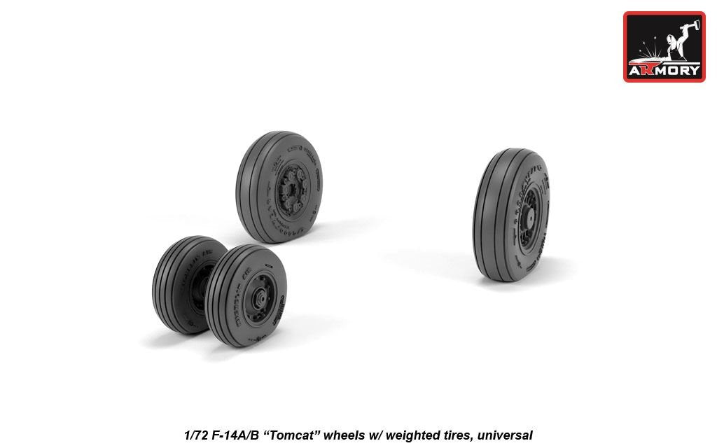 Armory Models AW72331 Roues de type ancien pour F-14A/B Tomcat avec pneus lestés 1/72 – immagine 3