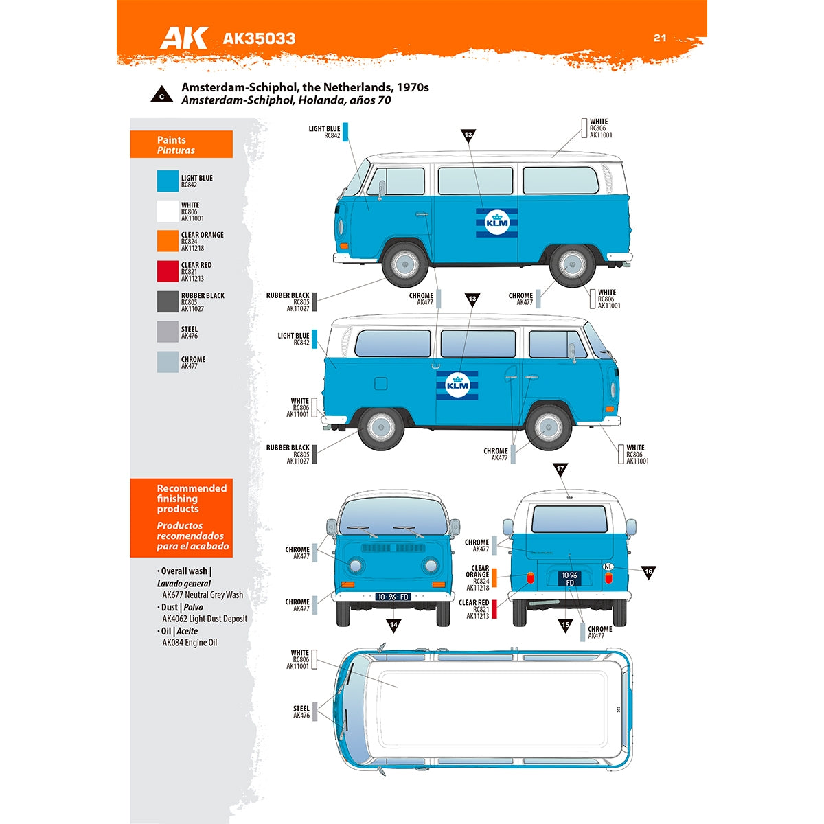 AK Interactive AK35033 T2 MODEL 1967 AIRPORT BUS 1/35 – zdjęcie 18