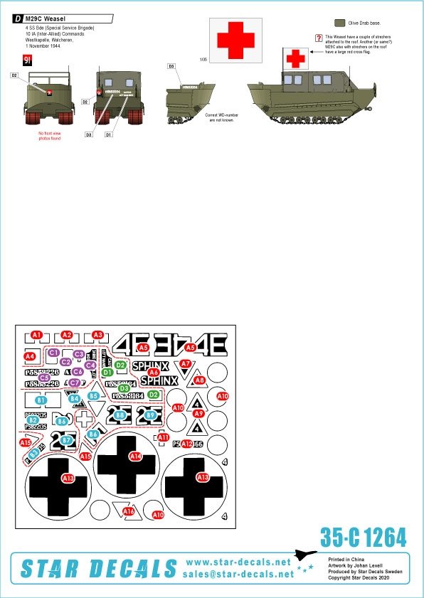 Star Decals 35-C1264 Véhicules blindés britanniques en Hollande 1944-45 n° 2 1/35 – immagine 2