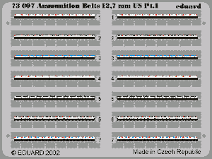 Bandes de munitions Eduard 73007, calibre US 0,50, échelle 1/72