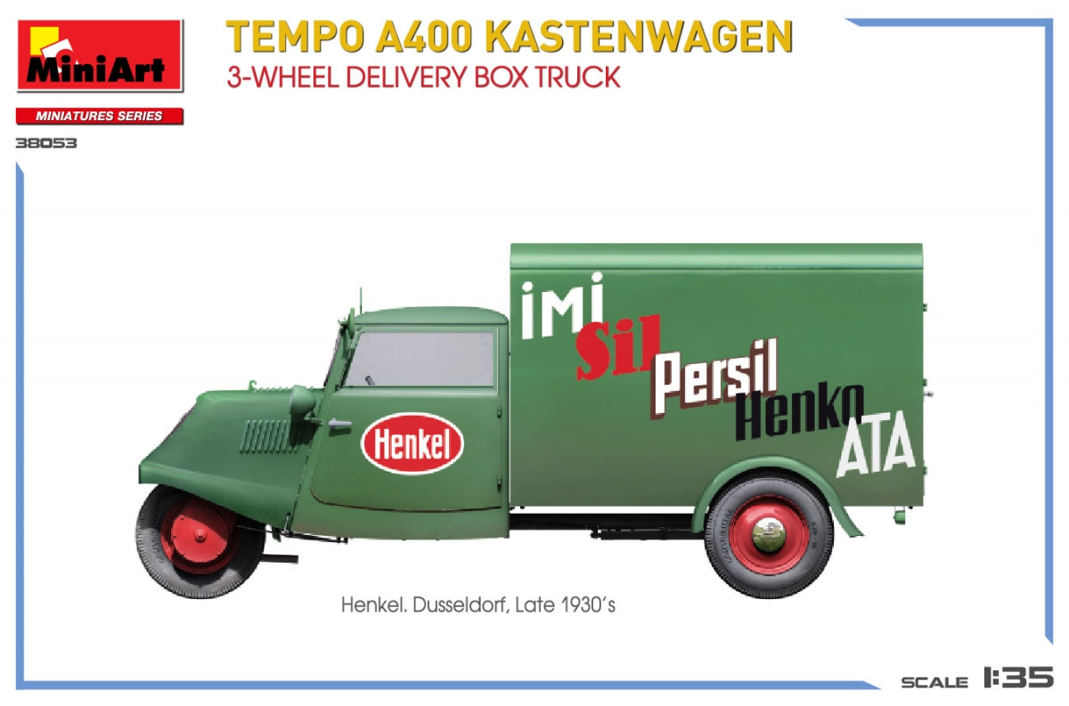 MiniArt 38053 TEMPO A400 KASTENWAGEN CAMION CAISSE DE LIVRAISON À 3 ROUES 1/35  – immagine 8