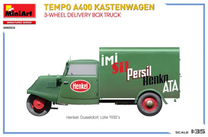MiniArt 38053 TEMPO A400 KASTENWAGEN CAMION CAISSE DE LIVRAISON À 3 ROUES 1/35  – immagine 8