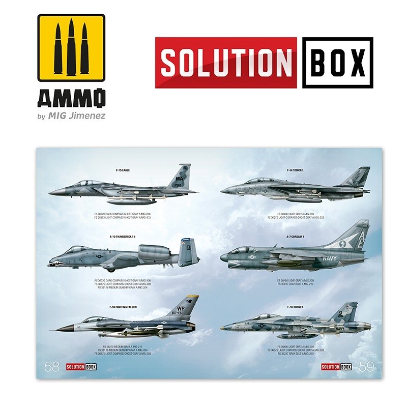 AMMO de Mig Jimenez 6509 Comment peindre les chasseurs gris de l&amp;#39;USAF Navy - Livre de solutions – immagine 8