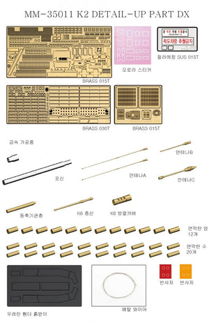 MK1 Design MM-35011 ROKA K2 DX PACK pour Academy 1/35