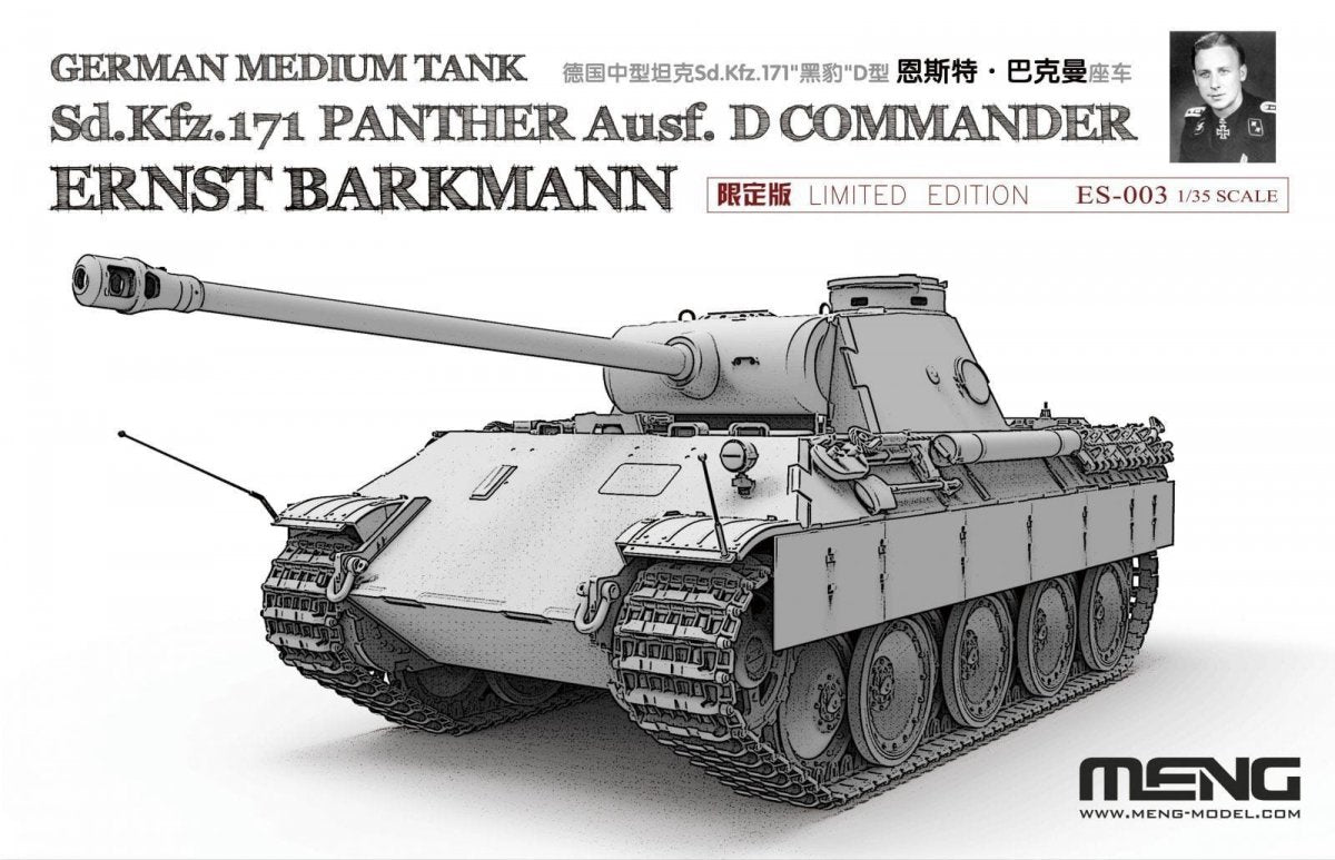 Meng modèle ES-003 Sd.Kfz.171 Panther Ausf.D avec figurine "Ernst Barkmann" édition limitée 1/35