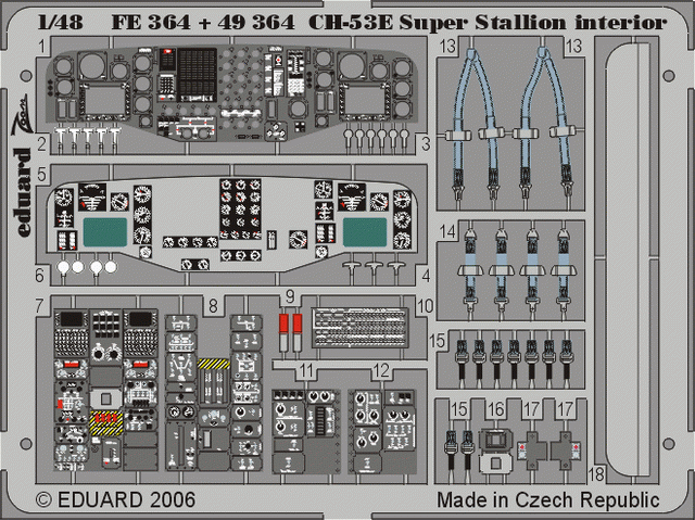 Intérieur du CH-53E Eduard FE364 ACADEMY, MRC 1/48