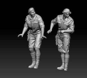 Glowel Miniatures 35918 Équipage de char britannique Afrique du Nord (2 figurines conçues pour le M3 Grant, imprimées en 3D) 1/35