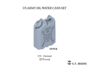 Ensemble de bidons d&amp;#39;eau de 20 L de l&amp;#39;armée américaine ET Model P72-003 (impression 3D) à l&amp;#39;échelle 1/72