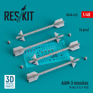 Missiles RESKIT RS48-0423 AAM-3 (4 pièces) (Impression 3D) 1/48