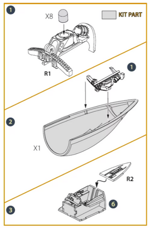 Clear Prop! CPA48056 Kit de détails pour la structure de la verrière du F-86A (kits CP au 1/48) – image 3