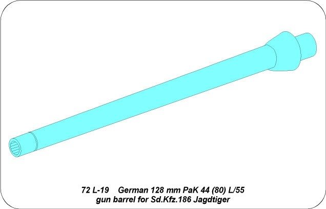 Canon Aber 72L-19 128mm PaK 44 (80) L/55 pour Sd.Kfz.186 Jagdtiger / Canon allemand 128mm PaK 44 (80) L/55 pour Sd.Kfz.186 Jagdtiger 1/72  – image 5