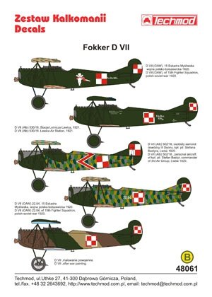 Techmod 48061 - Fokker D.VII (1/48)  – image 2