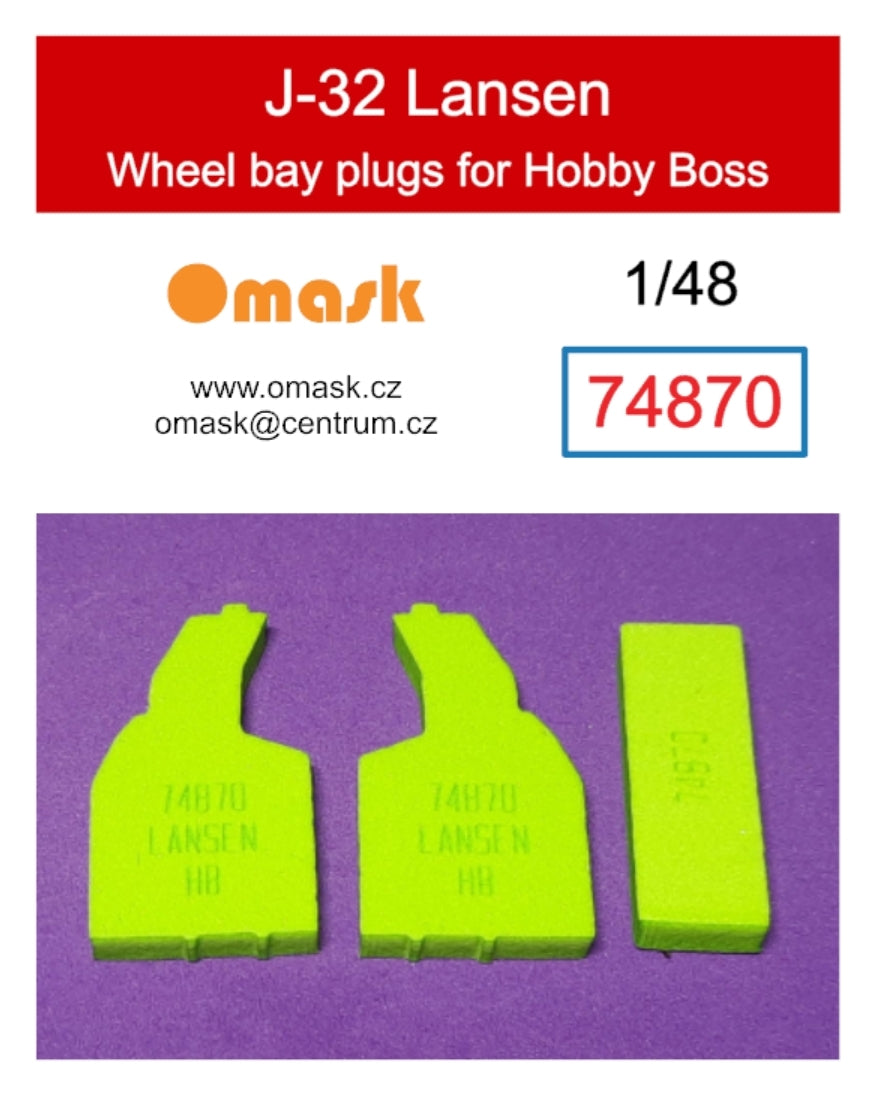 Omask 74870 Bouchons de passage de roue J-32 Lansen (pour Hobby Boss) 1/48