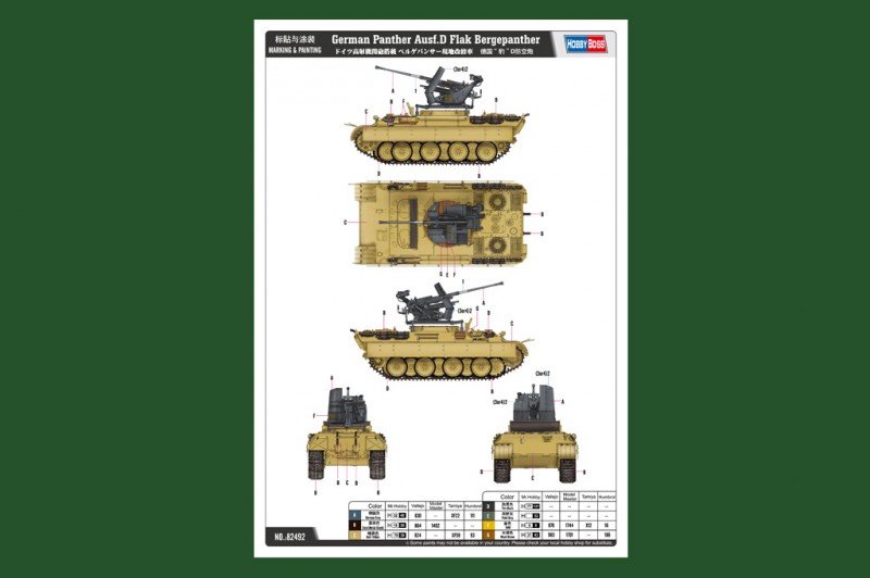 Hobby Boss 82492 Panthère allemande Ausf.D Flak Bergepanther (1/35) – image 6