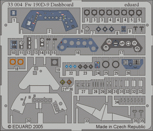 Tableau de bord Eduard 33004 Fw 190D-9 HASEGAWA 1/32