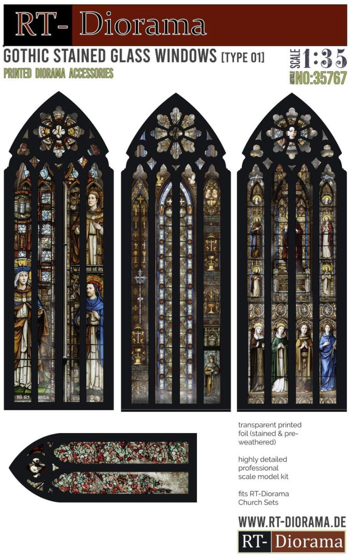 RT-Diorama 35767 Gothic stained glass Windows [Type 01] 1/35 – zdjęcie 2