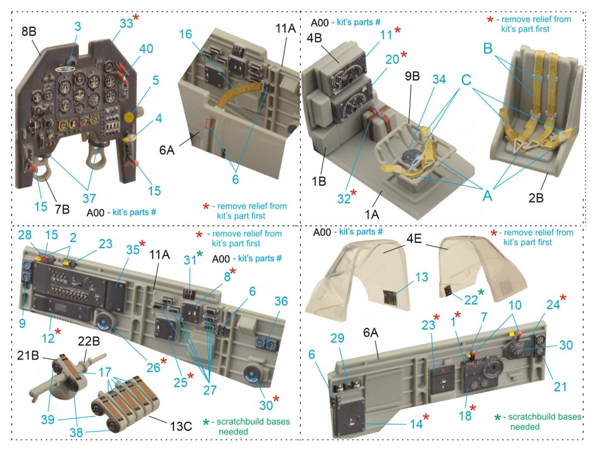 Intérieur imprimé en 3D et coloré sur papier décalcomanie Quinta Studio QD48206 Ju 87B-2/R-2 (Italeri) 1/48 – image 2
