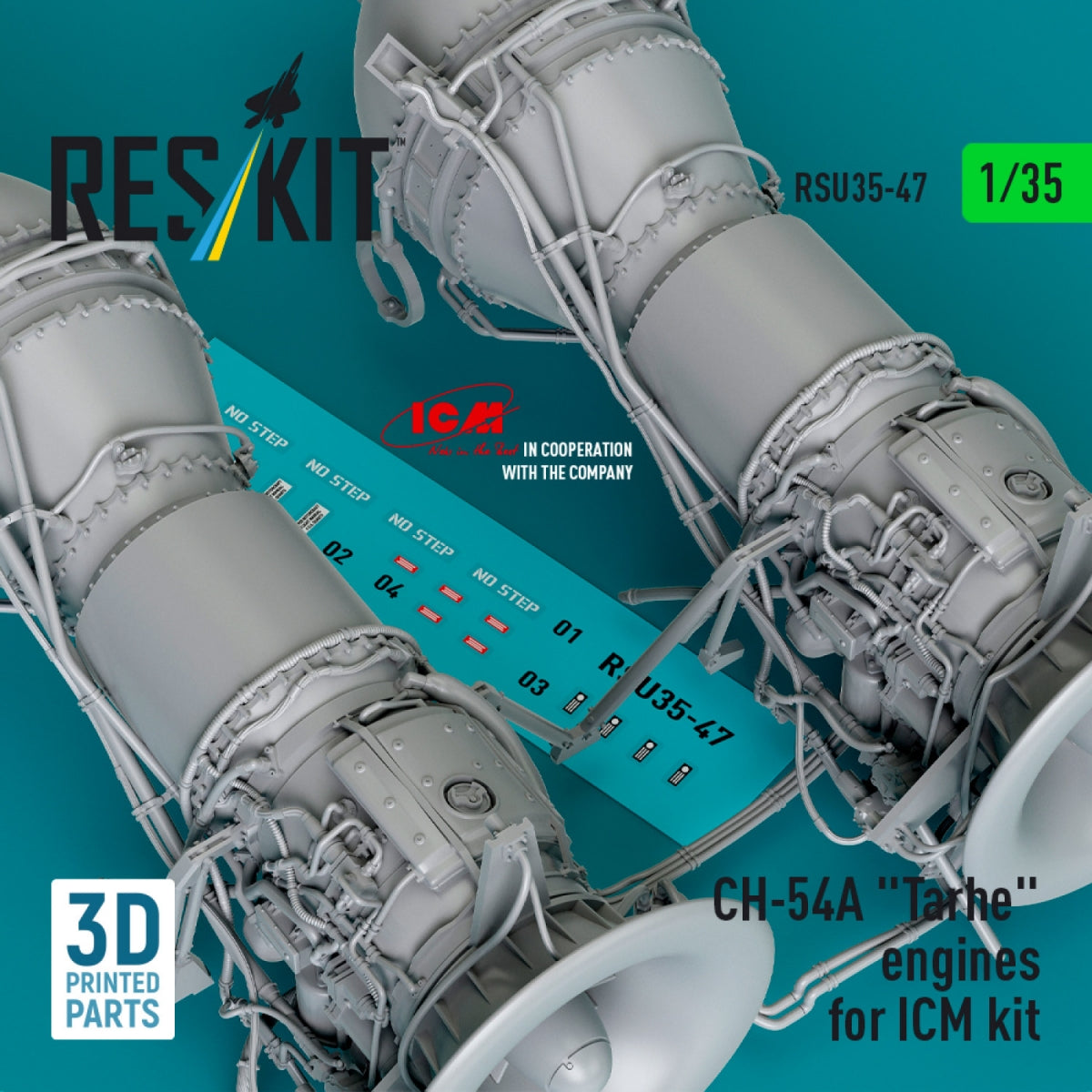 Moteurs RESKIT RSU35-0047 CH-54A &amp;quot;Tarhe&amp;quot; pour kit ICM (imprimé en 3D) 1/35 – immagine 2