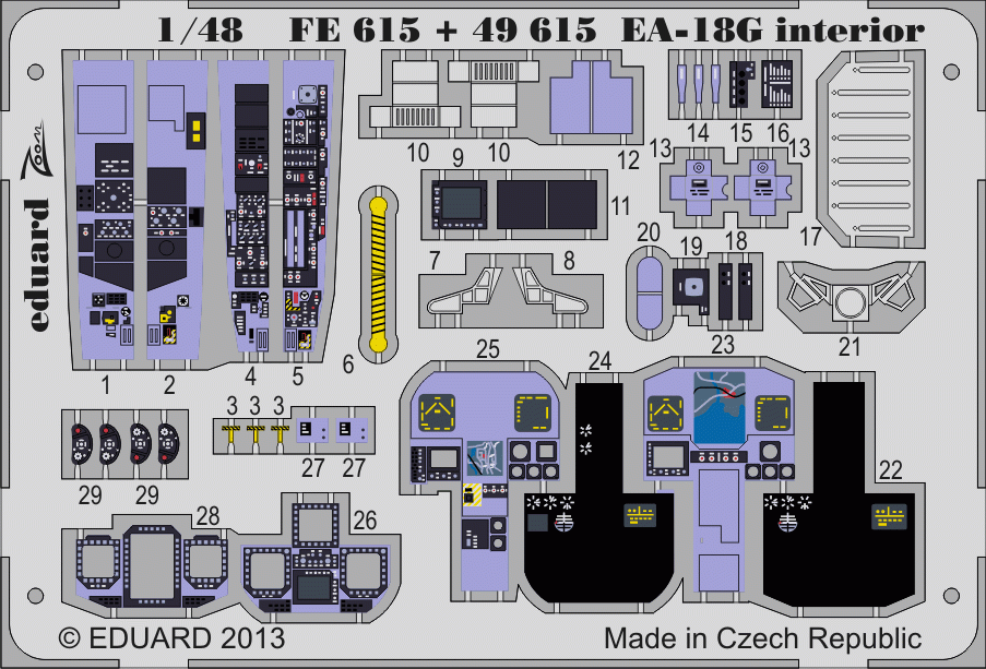 Eduard 49615 EA-18G intérieur SA 1/48 ITALERI