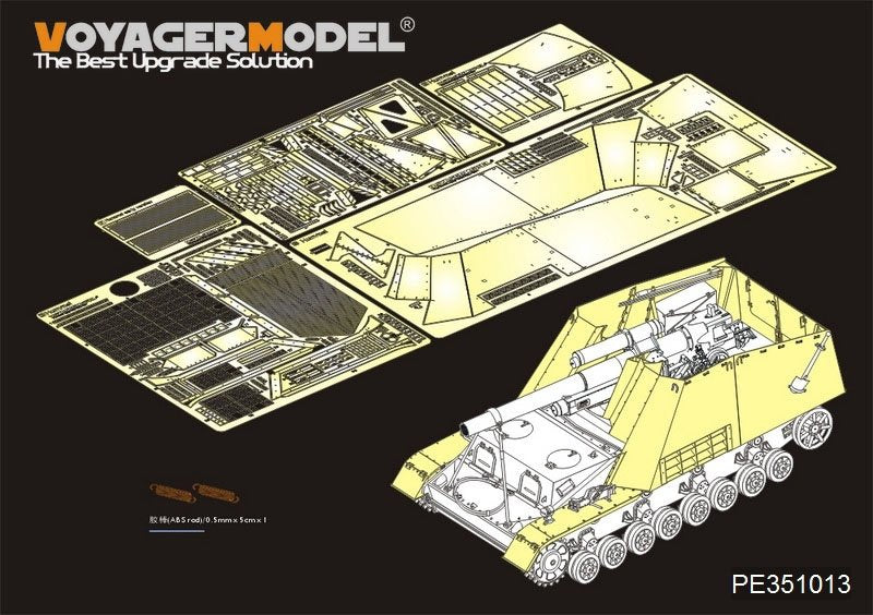 Maquette Voyager PE351013 Plaque de blindage/ailes pour Sd.Kfz.165 Hummel allemand de la Seconde Guerre mondiale, compatible avec la maquette TAMIYA 35367 au 1/35