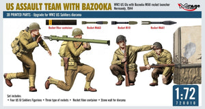 Mirage Hobby 720010 ÉQUIPE D&amp;#39;ASSAUT AMÉRICAINE AVEC BAZOOKA, GI américains de la Seconde Guerre mondiale avec lance-roquettes M1A1, Normandie, 1944, échelle 1/72