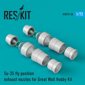 RESKIT RSU72-0056 Buses d&amp;#39;échappement de position de vol Su-35 pour Great Wall Hobby 1/72