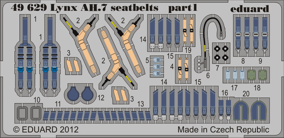 Ceintures de sécurité Eduard 49629 Lynx AH.7 1/48 (Airfix)