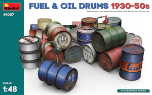 MiniArt 49007 FÛTS DE CARBURANT ET D&amp;#39;HUILE 1930-50 1/48