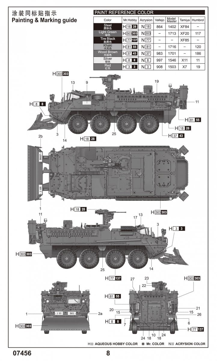 Trumpeter 07456 Stryker M1132, véhicule du génie avec pelle de génie SOB, échelle 1/72 – image 5