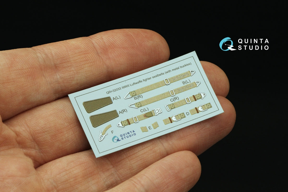 Quinta Studio QR+32033 Ceintures de sécurité pour avions de chasse de la Luftwaffe de la Seconde Guerre mondiale (avec boucles métalliques) (Tous les kits) 1/32 – Bild 5
