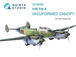 Verrière transparente thermoformée Quinta Studio QC48080 Yak-4 (pour kit Mars Models) 1/48