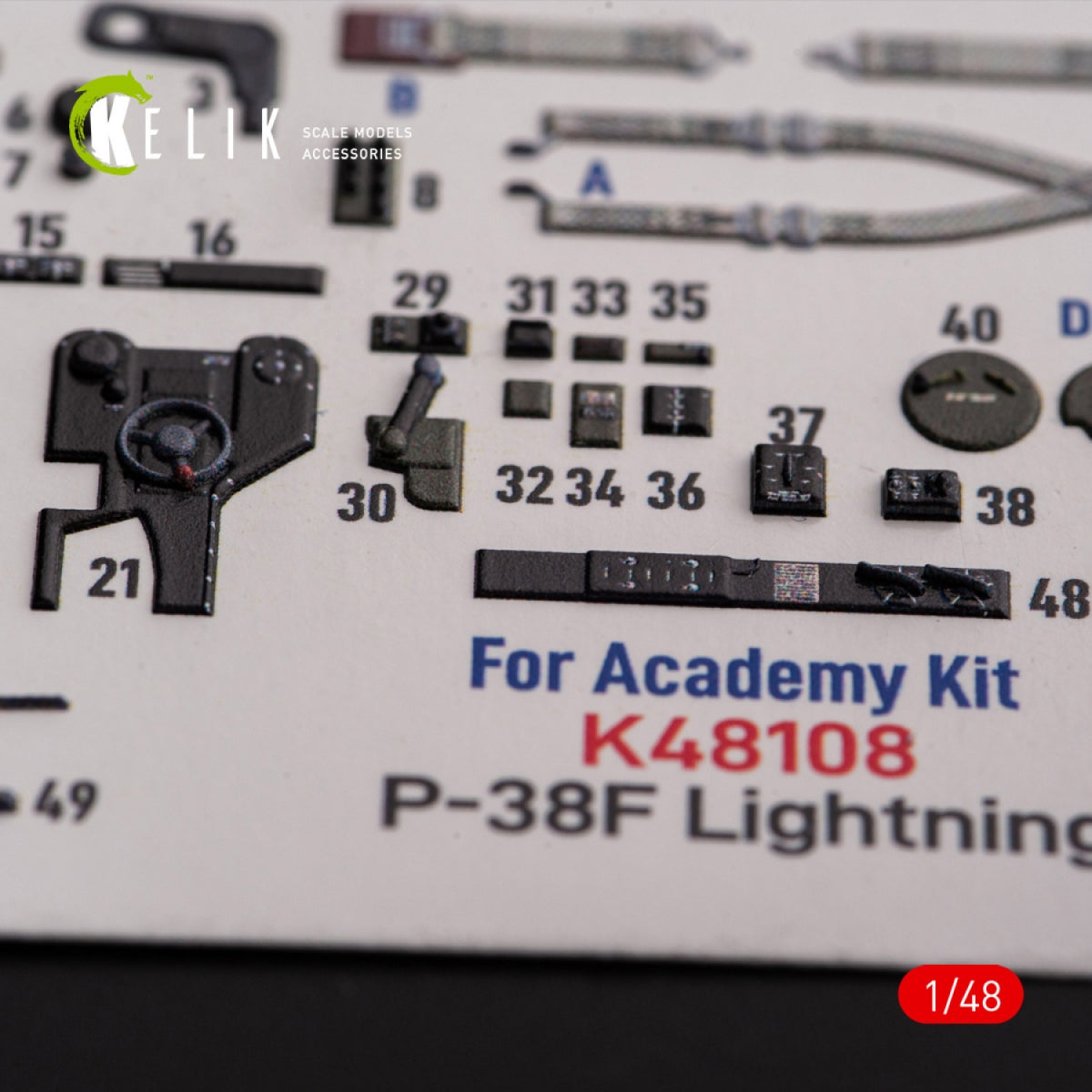 KELIK K48108 P-38F « Lightning » - décalcomanies 3D intérieures pour maquette Academy au 1/48 – Bild 5