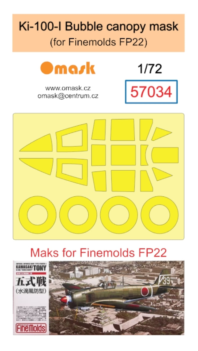 Masque de verrière à bulle Omask 57034 Ki-100-I (pour Finemolds FP22) 1/72