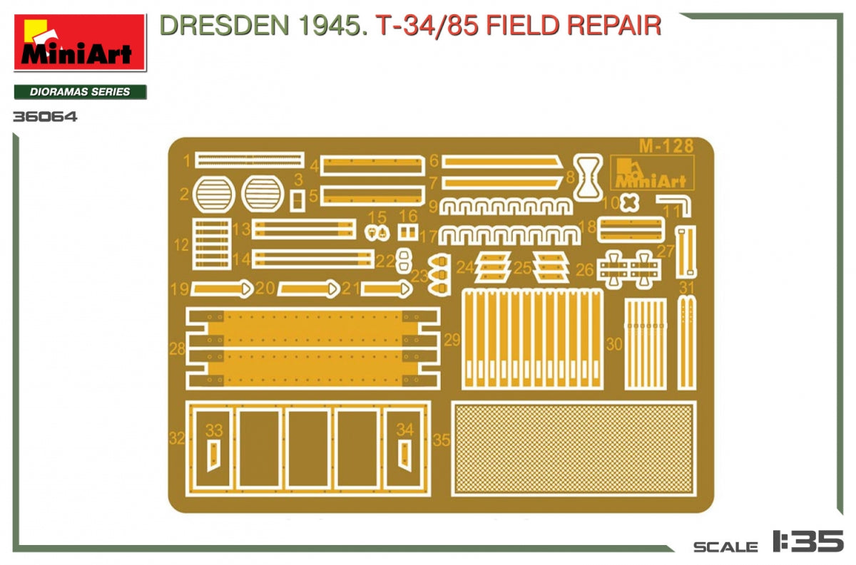 MiniArt 36064 Dresde 1945. Réparation de terrain T-34/85. Grand coffret 1/35 – image 10