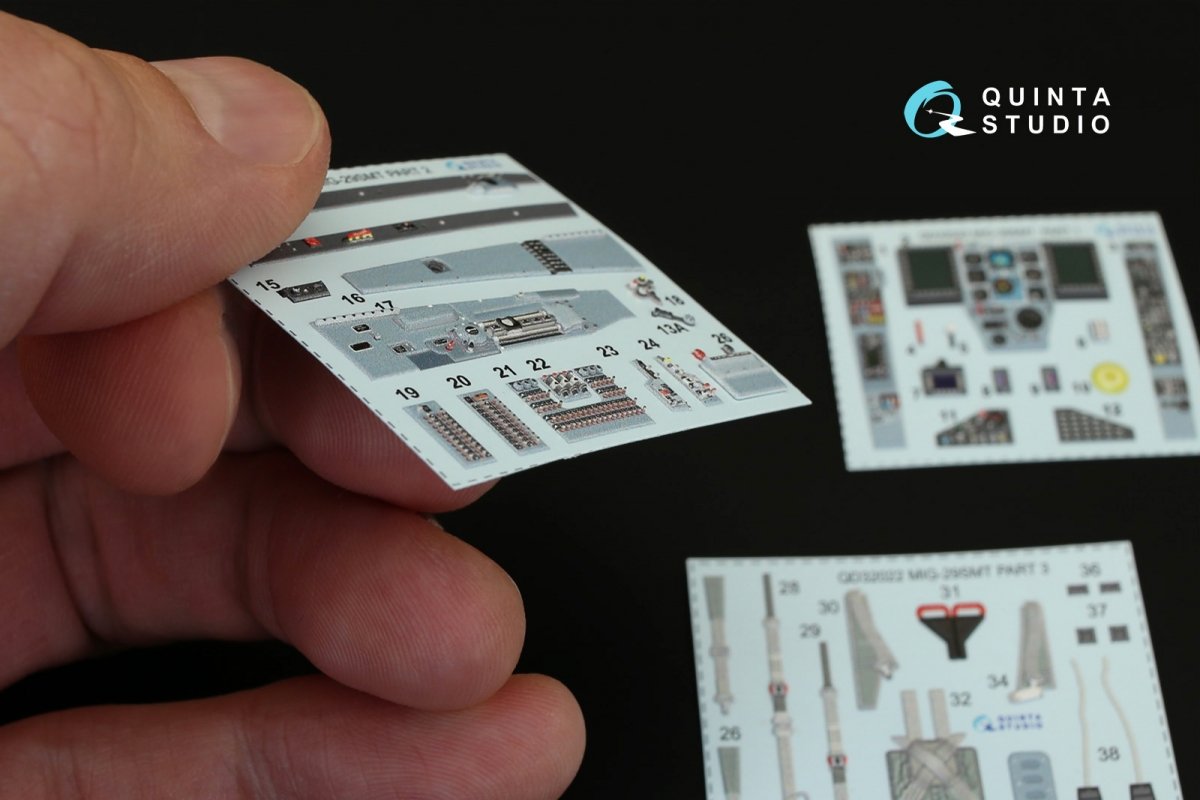 Intérieur imprimé en 3D et coloré sur papier décalcomanie Quinta Studio QD32022 MiG-29SMT (pour maquette Trumpeter) 1/32 – image 6