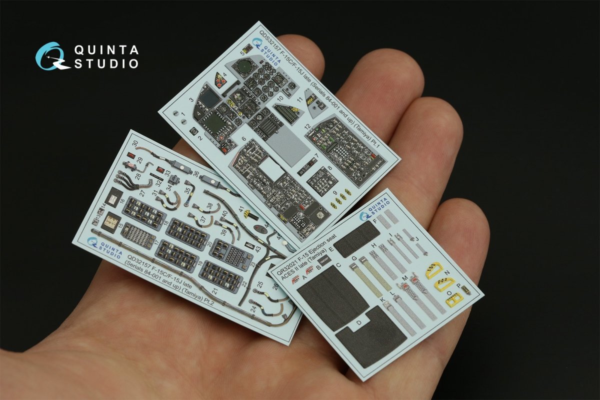 Quinta Studio QD32157 F-15C Late/F-15J late 3D-Printed &amp;amp; coloured Interior on decal paper (Tamiya) 1/32 – zdjęcie 2
