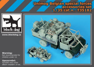 Ensemble d&amp;#39;accessoires Black Dog T35182 Unimog des forces spéciales belges, échelle 1/35