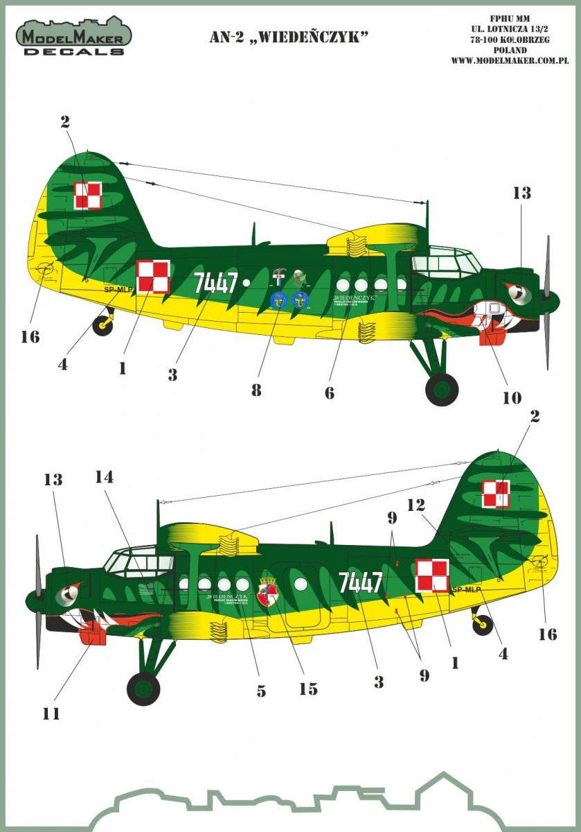 ModelMaker Decals MD48115 An-2 &amp;quot;Viennois&amp;quot; 1/48